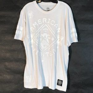 American Fighter MMA Short Sleeve White Workout Activewear Tee T Shirt